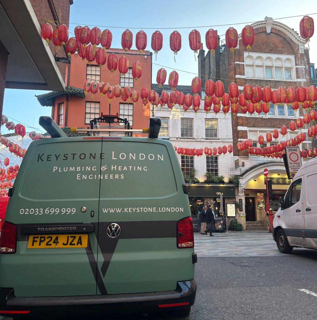 Keystone London plumbing and heating van in Central London